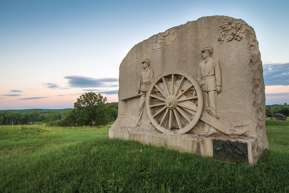 The monument to the Consolidated Batteries F and G of the 1st Pennsylvania Light Infantry stands on East Cemetery Hill at Gettysburg National Military Park.<i>PHOTO BY DAVE PIDGEON</i>