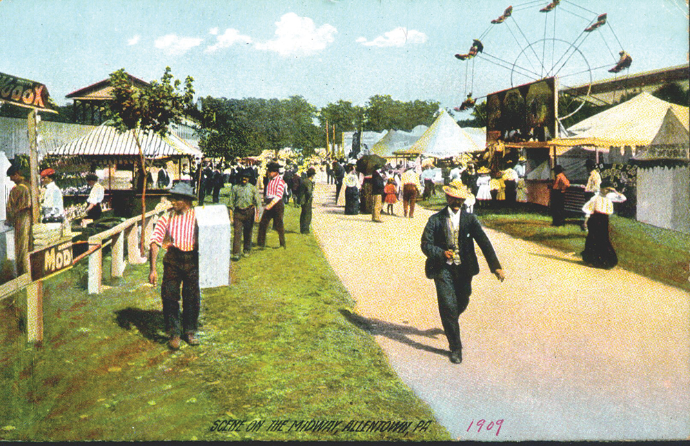 A view of the Midway in the early 20th century. The Great Allentown Fair.