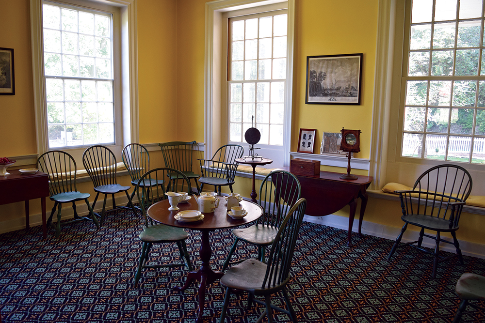 Restored room at the Rock Ford Plantation: the Dining Room. Courtesy of the Rock Ford Plantation