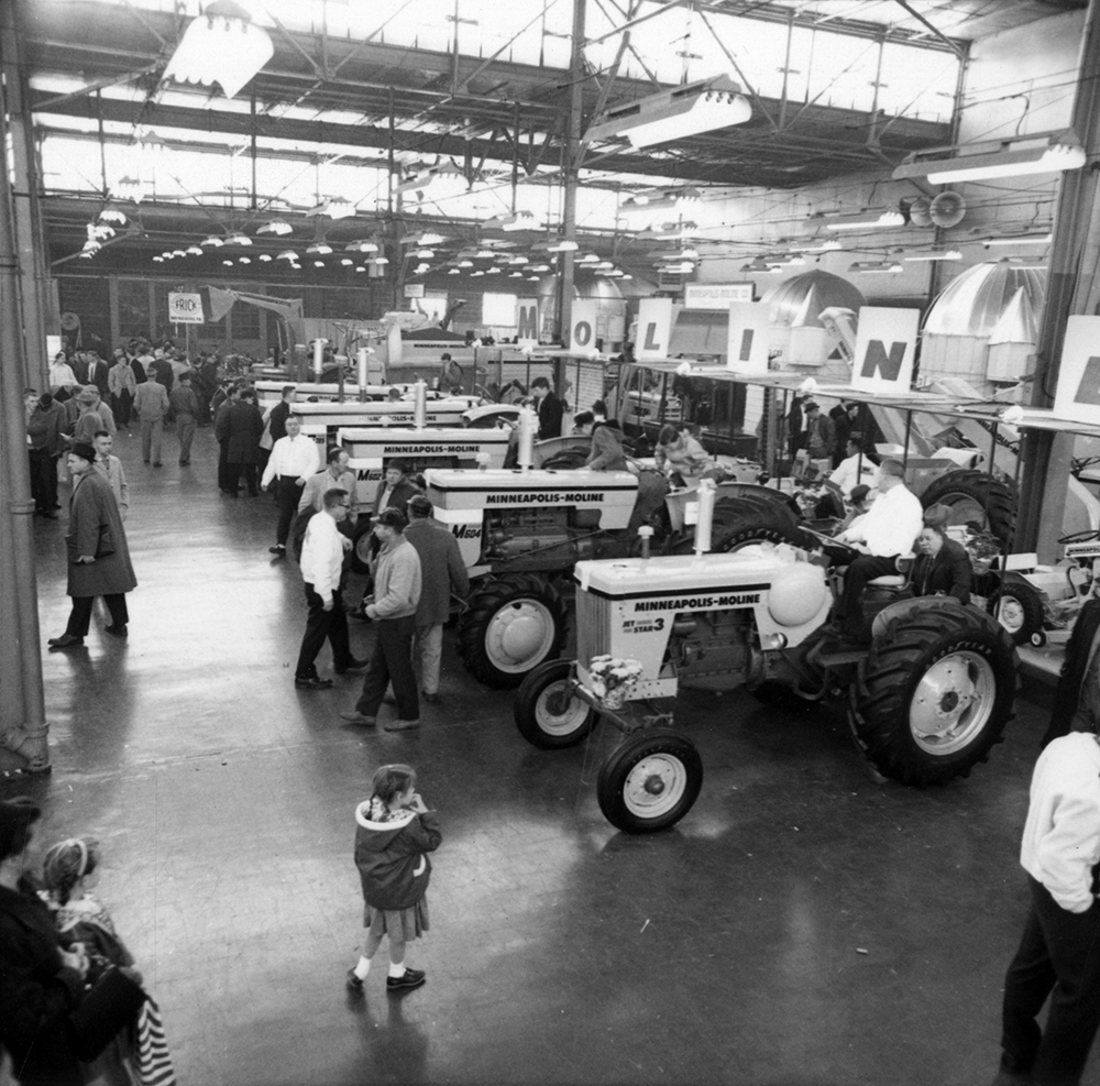 Machinery displays, such as this tractor exhibit at the 1964 show, present the latest equipment for farmers. RG-1/PA State Archives