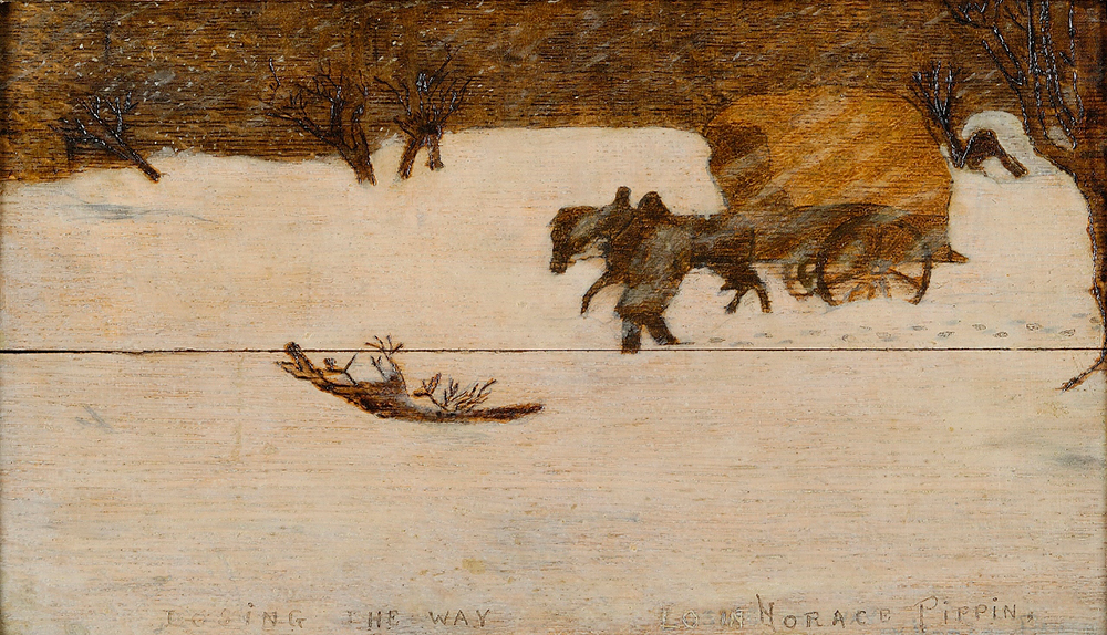 Losing the Way, oil on burnt-wood panel by Horace Pippin, c. 1930.