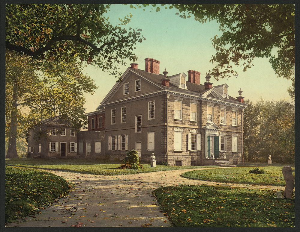 By 1900 — the year the Detroit Photographic Company published this print—Cliveden had enjoyed a century of prominence because of its association with the 1777 Battle of Germantown. Library of Congress