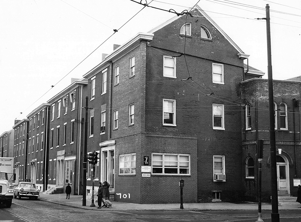 The corner of North 8th Street and Fairmount Avenue, Philadelphia, after rehabilitation, 1961. City of Philadelphia