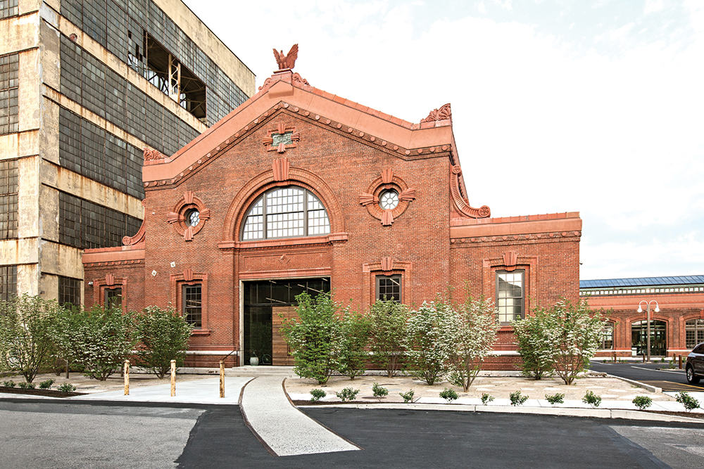 Building 18, the Boiler and Blacksmith Shop, has been rehabilitated to serve as part of the headquarters complex for Urban Outfitters. Pennsylvania State Historic Preservation Office / Photo by John Rudy