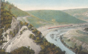After leaving Conemaugh, the Southern Cambria trolleys clung to the hillside on the way up the valley.