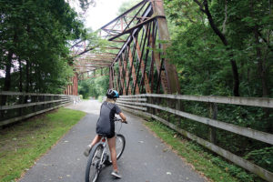 The former C&L Railroad line and this surviving railroad bridge are now part of the Lebanon Valley Rails to Trails system. Courtesy Bridget McQuate/Photo by Ralph Johnson