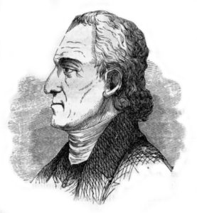 Rev. David Jones was pastor of the Great Valley Baptist Church in Tredyffrin Township, Chester County. A radical patriot, he served as chaplain for the Pennsylvania Line and later in the 1794 Fallen Timbers Campaign and in the War of 1812. His last public appearance was in 1817 at the dedication of the Paoli monument. From Benson J. Lossing, The Pictorial Field-Book of the Revolution, Vol. 2 (Harper & Bros., 1859)