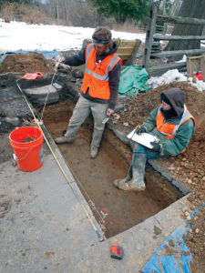 Archaeology is an important part of any restoration project at Bartram’s Garden. This team from AECOM unearthed a stepping stone originally from President George Washington’s house in Philadelphia. Joel Fry/John Bartram Association