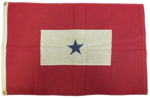Blue Star Service Flags, such as this one in the collection at the Erie Maritime Museum, were flown at servicemen’s family homes during World War I. PHMC/Photo by Linda Bolla