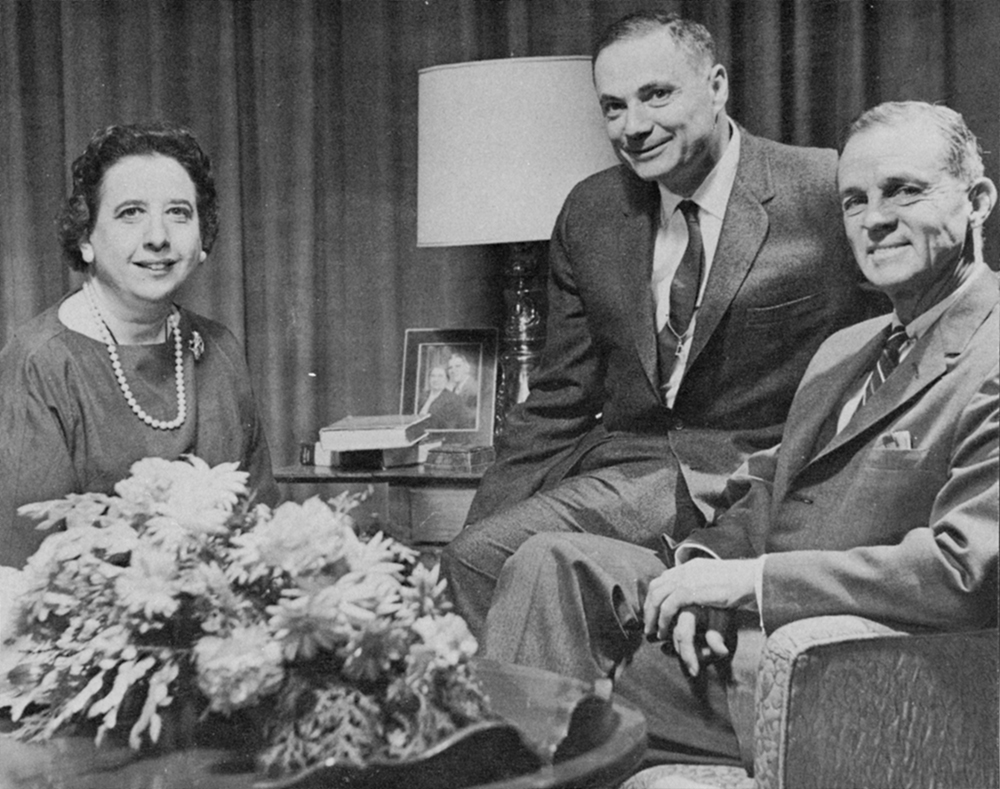 One of Shapp’s earliest brochures included this photograph with the caption “Three of Pennsylvania’s top Democrats.” Pennsylvania Secretary of Internal Affairs Genevieve Blatt is to the left and U.S. Senator Joseph S. Clark Jr. is to the right. Pennsylvania State Archives/MG-309