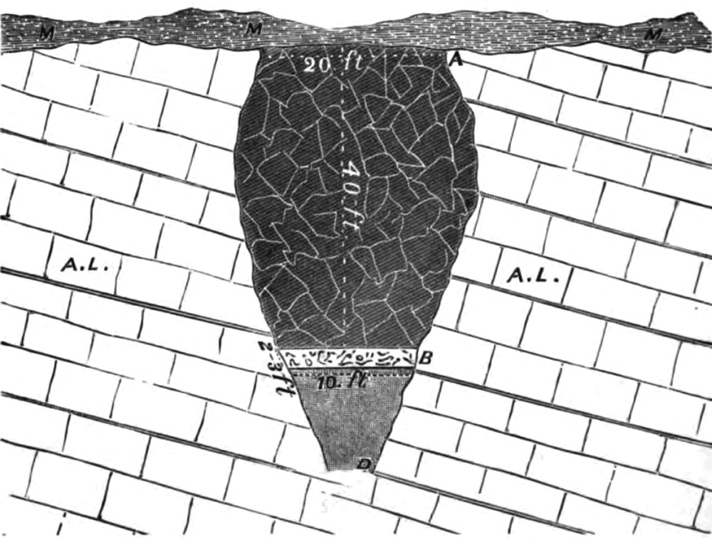 The earliest diagram of the Port Kennedy Bone Cave appeared in Charles M. Wheatley’s 1871 article about its discovery.