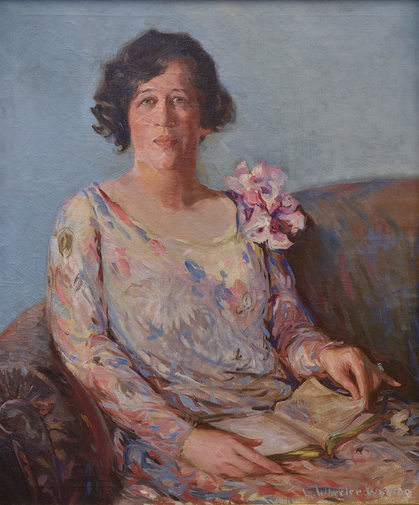 Evangeline Rachel Hall (c. 1930, oil on canvas). This portrait of a Cheyney faculty member reflects the distinctive style Waring employed for portraits of the African American elite.