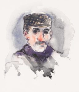 Demuth captured his father Ferdinand's style and flair in Papa Demuth (c.1907, watercolor on paper, 12 x 9 in.). The portrait presages the artist’s later watercolor technique. The Demuth Museum, Lancaster, PA