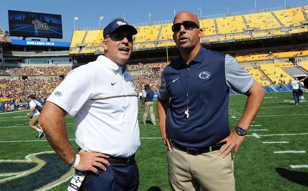The most recent skippers of the Keystone Classic, University of Pittsburgh’s Pat Narduzzi and Penn State’s James Franklin.