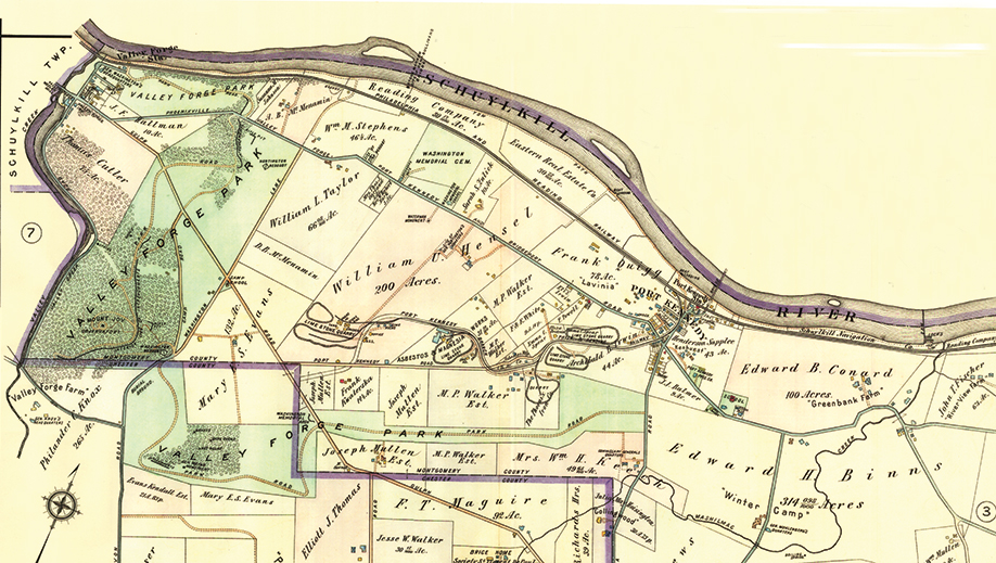 This early-20th-century map shows the location of Port Kennedy and its limestone quarries as well as the rail spur that connected them.