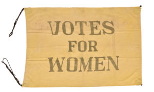 This banner is similar to the one that adorned the Justice Bell when it toured all 67 counties in an effort to drum up statewide support for the measure. Blanche McNeal Smith, chair of the Dauphin County Suffrage League, donated the banner to The State Museum of Pennsylvania in the early 1960s.