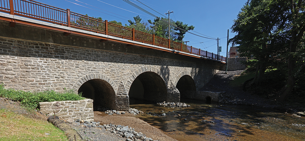 The south elevation of the bridge after reconstruction. Courtesy of Transystems Corp.