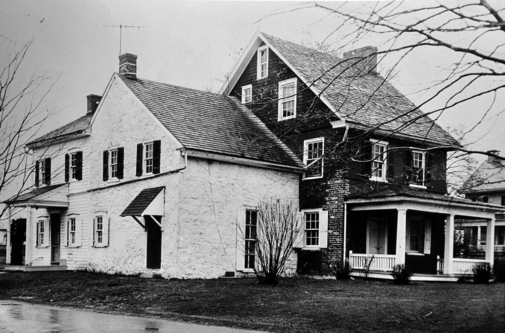 Daniel and Hannah Gibbons built the original brick portion, right, of the “Underground Railroad House” at Beechdale in 1815. The entire structure was demolished in 1986.