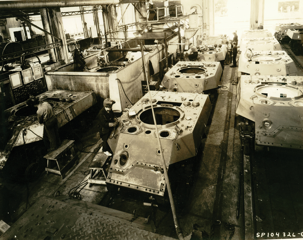 Hulls undergoing final welding and cleaning. Berwick Historical Society