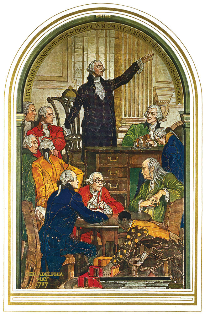 Constitutional Convention 1787 mural, Senate Chamber.