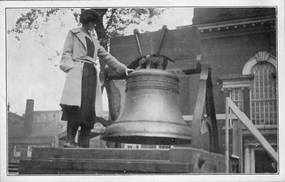 Catherine Wentworth, the niece of the woman who financed the replica Liberty Bell, finally rang the bell during a ceremony outside Independence Hall in September 1920 to mark the formal ratification of the 19th Amendment.