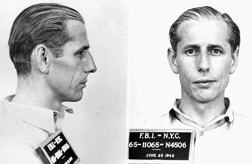 George Dasch, here in an FBI mugshot, revealed the plot to sabotage Horseshoe Curve and other locations critical to the war effort in the U.S. but was arrested along with the other conspirators. FBI