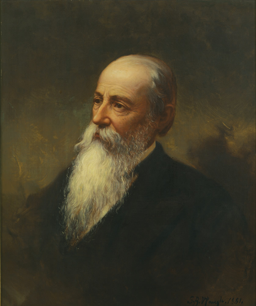 Oil-on-canvas portrait of Samuel Stehman Haldeman in his later years by Samuel Bell Waugh (1815–85). ANSP Archives Collection 2011-069