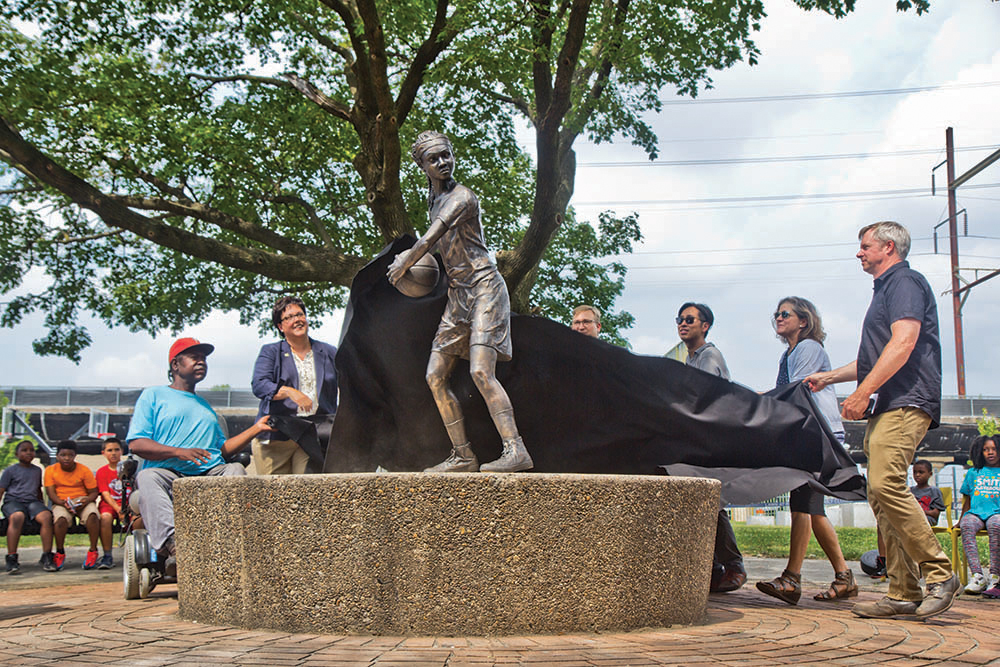 MVP, a public sculpture inspired by Ora Washington at Smith Playground in Philadelphia. Photo, Kimberly Paynter/WHYY