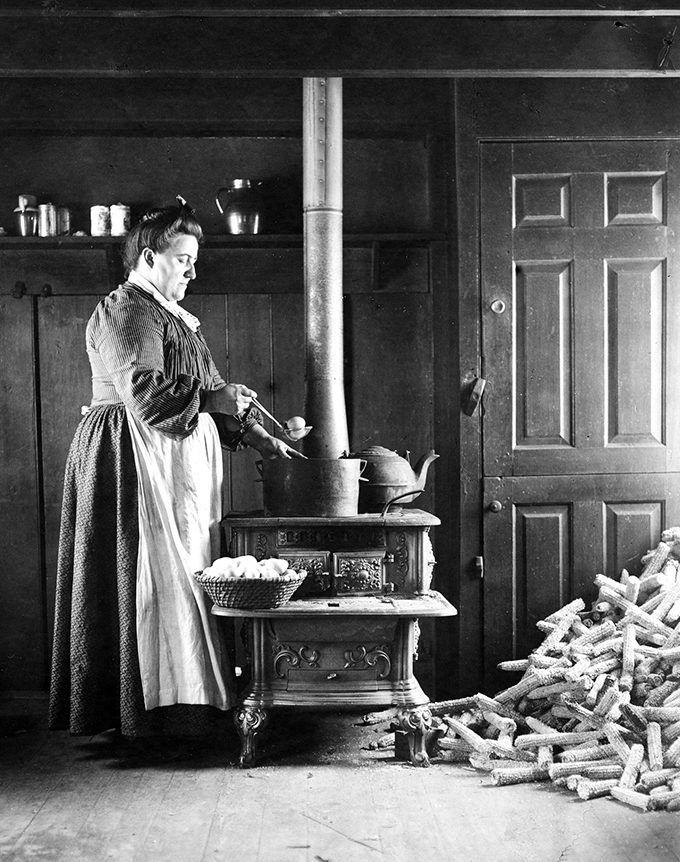 The eggs are dropped into boiling water with the onion skins for dyeing in this photo by H. Winslow Fegley, circa 1915. Schwenkfelder Library & Heritage Center, Pennsburg, PA