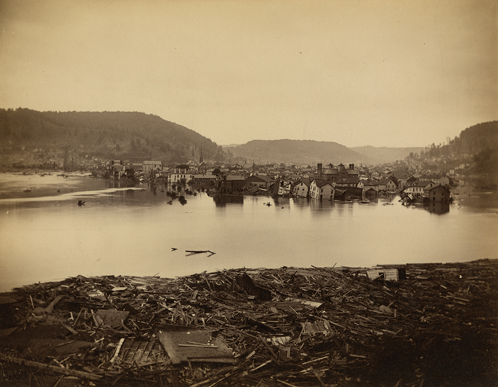 The 1889 Johnstown Flood killed 2,208 people, many of whom remained trapped in watery wreckage for days. It was the Board of Health’s job to recover these bodies and make sure they didn’t infect the drinking water of communities living downriver. Pennsylvania State Archives/MG-286