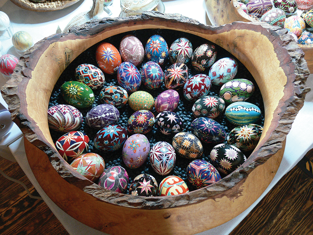 A variety of eggs made by Helen Badulak. Pennsylvania German Cultural Heritage Center, Kutztown University