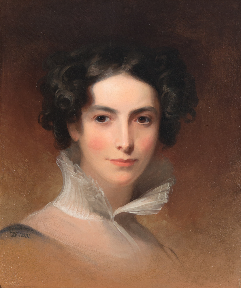 In 1831 Thomas Sully painted this portrait of Rebecca Gratz, still youthful at age 50 with flashing eyes showing intelligence and determination. She was generous in advancing charitable and educational causes. The Rosenbach, Philadelphia, 1954.1936