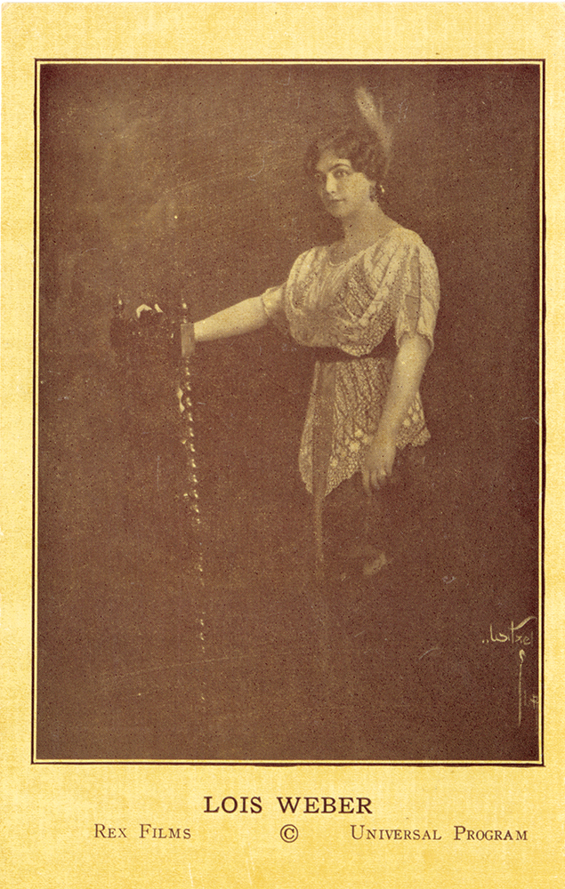 Weber had a series of portraits taken at the Witzel Studio in Los Angeles shortly after arriving and used this one for her postcard. Detre Library & Archives, Heinz History Center