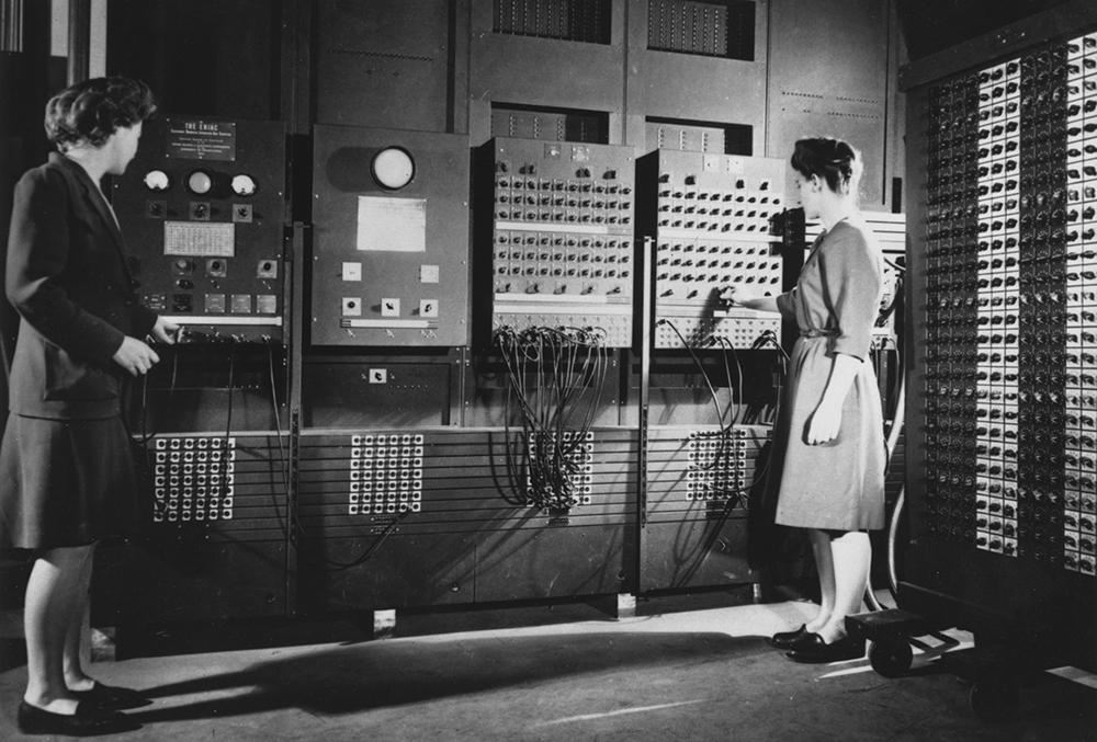 ENIAC and programmers Frances Bilas (later Spence) and Jean Jennings (later Bartik). University Archives and Records Center, University of Pennsylvania