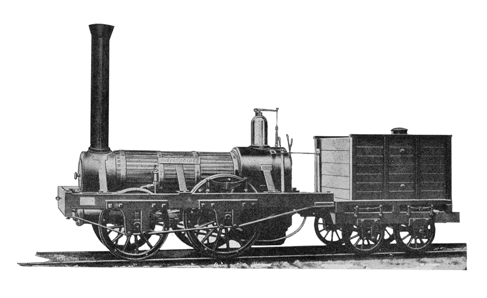 Baldwin’s first locomotive, “Old Ironsides,” was completed in 1832 for the Philadelphia, Germantown & Norristown Railroad. This is a photograph of a model. The first steam locomotive to operate in America, the British-built “Stourbridge Lion,” had made its inaugural run in northeastern Pennsylvania just three years earlier in August 1829. Collection of Dan Cupper