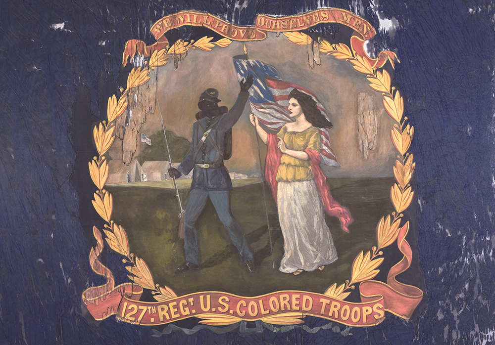 Three of Pandenarium’s residents, John Allen, John Garland and George Lewis, enlisted in the famed 127th Regiment of the United States Colored Troops in 1864. The regimental flag was designed by African American artist David Bustill Bowser(1820-1900). Kenan Research Center at the Atlanta History Center
