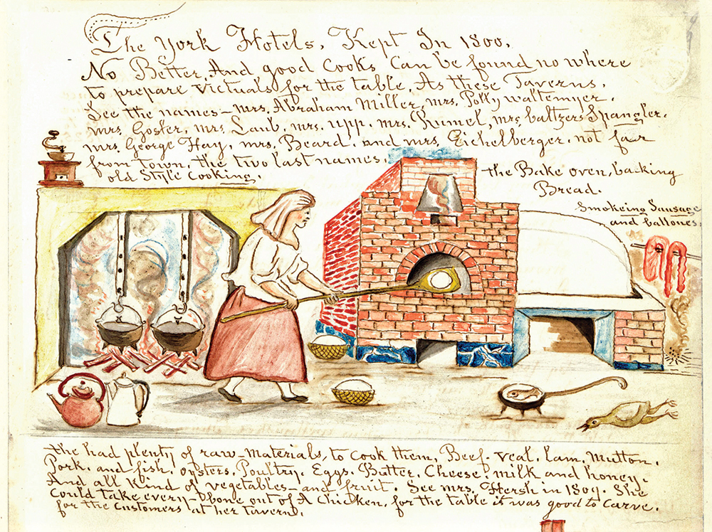 Declaring that there were no better cooks than the wives of the tavern keepers, Miller details the abundance of splendid victuals they prepared. Collections of the York County History Center, York, PA