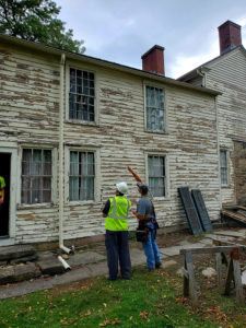 Swetland Homestead in Wyoming under repair by the Luzerne County Historical Society. Pennsylvania State Historic Preservation Office