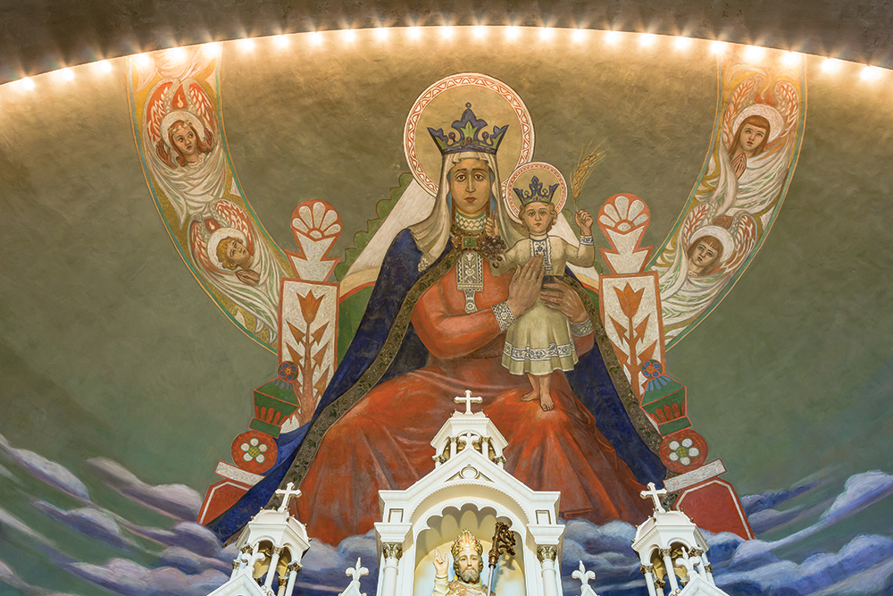 Mary, Queen of Croatia, St. Nicholas Croatian Catholic Church, 1937. Society to Preserve the Millvale Murals of Maxo Vanka / Rob Long-Clear Story