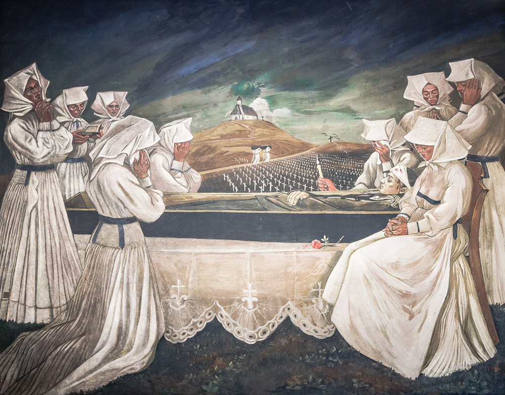 Croatian Mothers Give Their Sons to War, St. Nicholas Croatian Catholic Church, 1937. Society to Preserve the Millvale Murals of Maxo Vanka / Pawsburgh Photography