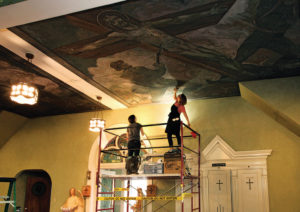 Conservation of the Christ on the Battlefield mural. Society to Preserve the Millvale Murals of Maxo Vanka