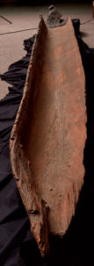 This 17-foot-long dugout canoe on exhibit in The State Museum of Pennsylvania was found in Mud Pond, Luzerne County, and was radiocarbon dated to 1250 A.D. Its construction predates the arrival of Europeans in North America. Photo, PHMC