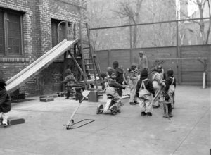 Children playing on the Wharton Centre settlement house’s playground, February 1938. Pennsylvania State Archives, RG-13