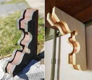 An original corbel from the 1865 Edward and Mary Graham house in Bellefonte and a reproduction made for the building’s renovation. Pennsylvania State Historic Preservation Office