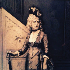 Louisa Lane Drew in her most famous role as Mrs. Malaprop in The Rivals. Private Collection