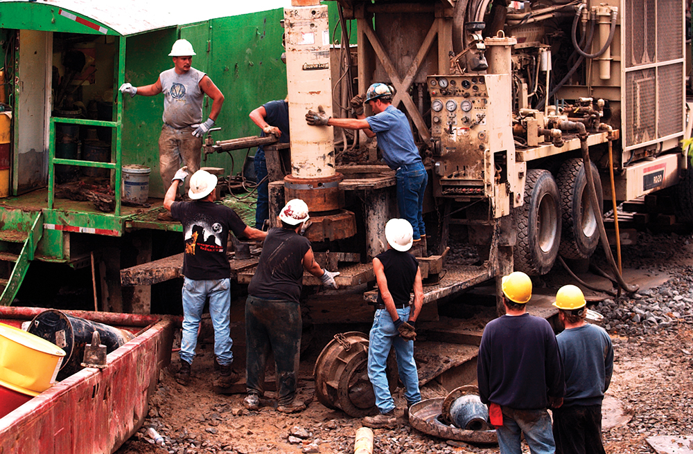 Workers drill to create rescue tunnels to reach the survivors. Pennsylvania State Archives, RG-20
