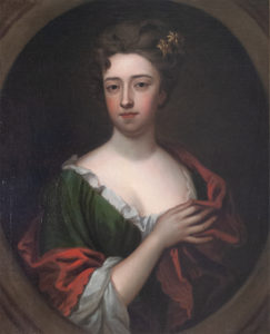 Elizabeth Graeme is believed to be age 25 to 30 in this oil-on-canvas portrait by an unknown artist. If the cataloger's estimate of Elizabeth's age is correct, the painting predates her marriage to Hugh Henry Fergusson. Graeme Park, GP86.1.1