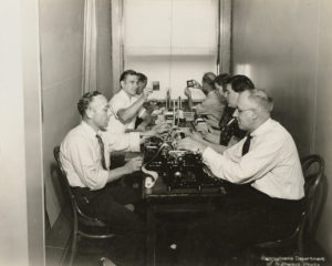 WPA workers process lantern slides for loans around Pennsylvania, July 1938. Pennsylvania State Archives, RG-12
