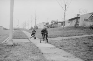 William and Stephen Myers were only 5 and 3 when they moved to Levittown. “My children will never play with them” one resident told a reporter. Look Magazine Photograph Collection, Library of Congress Prints and Photographs Division