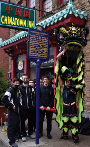 Dedication of the Pittsburgh Chinatown marker at the Chinatown Inn, April 16, 2022. Photo, PHMC